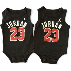 Twin Baby Jordan “Jump-man” Onesies W/Snaps For Easy Diaper Changes UNISEX